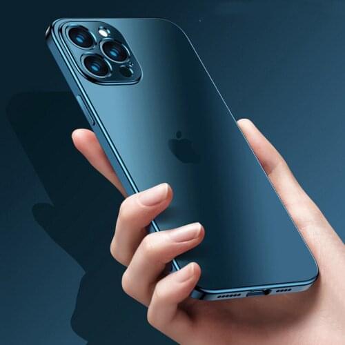 KEYSION Luxury Plating Matte Case For iPhone 12 Mini 11 Pro Max XS XR Transparent TPU Back Cover for iPhone SE 2020 8 7 Plus
