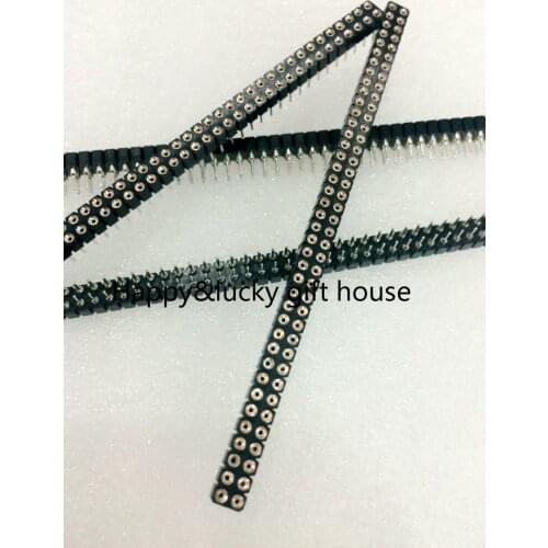 YYT 5PCS 2*40 Pin double hole round female pin header 2.54MM Strip Connector Socket 2X40p Connector