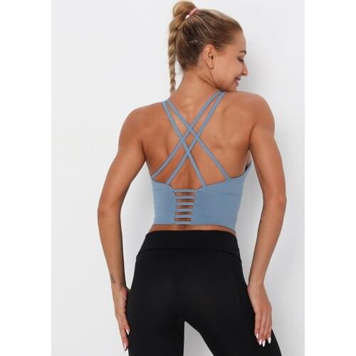 Sexy Backless Breathable Sports Bras Running Fitness Bra Sleeveless Yoga Crop Top Beautiful Back Shockproof Gym Push Up Bra