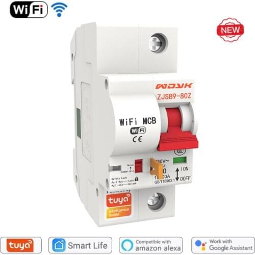 Smart WIFI Circuit Breaker 220V 1P 16A 20A IoT Air Switch Breakers Smart Life/Tuya Smart APP Control Support Alexa Google Home