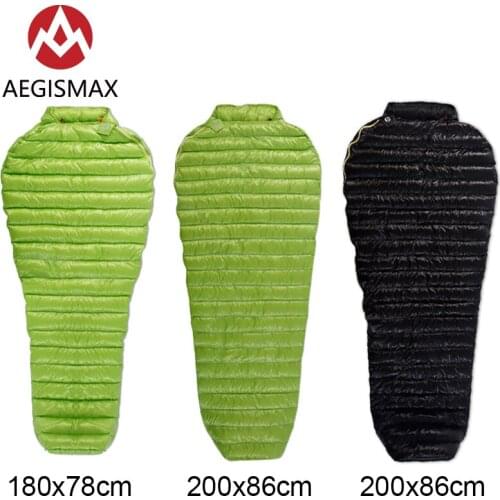 AEGISMAX Ultra-Light Adult Outdoor Camping Down Sleeping Bag Nylon Mummy Three Season Goose Down Sleeping Bag