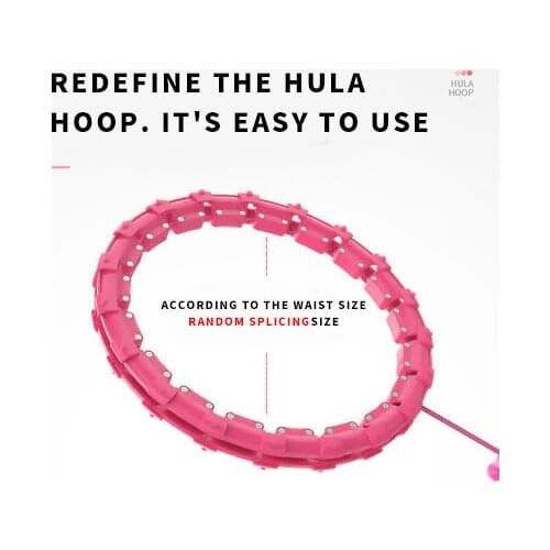 Smart Weighted Sport Hoop Weight Loss Massager Abdomen Thin Waist Fitness Ring with 24 Detachable Knots Adjustable Weight Ball