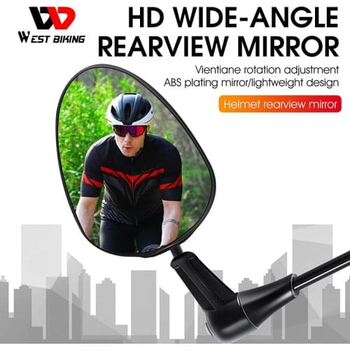 WEST BIKING Cycling Portable Rearview Mirror Bicycle HD Glasses Helmet Rearview Mirror 360 Degree Adjustable Helmet Mount