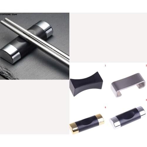 Visual Touch Alloy Chinese Chopstick Rest Chopsticks Holder Spoon Stand Rack Pillow Shape Frame Art Craft Kitchen Tools