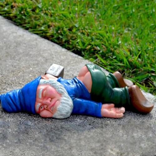 Funny Drunk Garden Dwarf,creative Drunk Dwarf Decoration Dwarf Garden Statue Resin Crafts Ornaments Decor Accessories