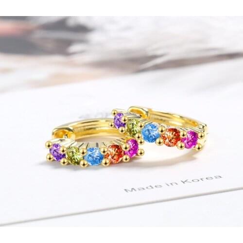 Colorful Cubic Zirconia Glitter Bling Simple 925 Sterling Silver For Women Designer Fashion Luxury Jewelry Gifts