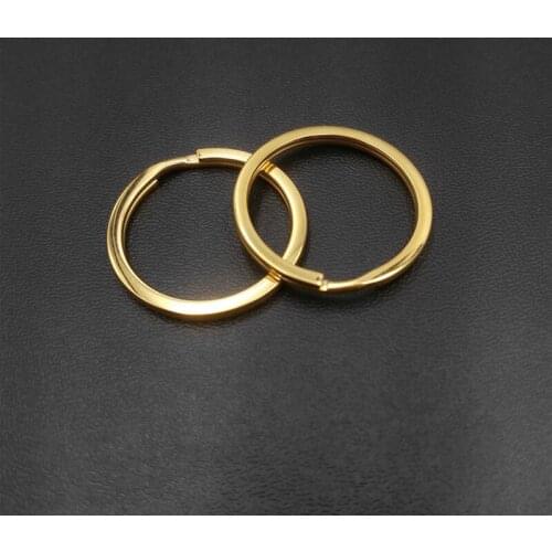 20 Pcs/Set Gold Key Chains Circle DIY 30mm Keyrings Jewelry DIY Key ring Makings