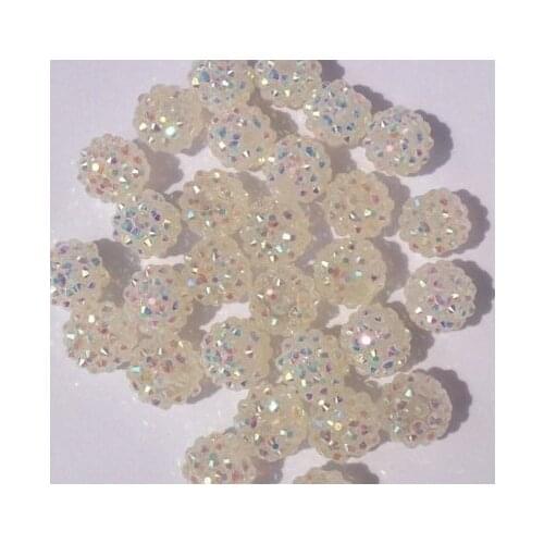 10*12 mm 100pcs/lot mixed white h3536 DIY Resin bracelet necklace diy bead ball Beads fit Basketball Wives crystal