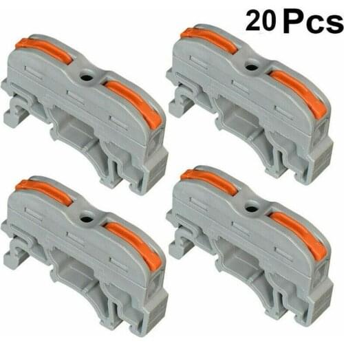 20 x Din Rail Wire Connector Terminal Block Wiring Compact Splicing Conductor