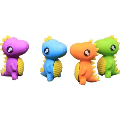 48pc/lot Creative Cartoon Dinosaur animal Eraser/Kindergarten student Stationery for Children/Christmas Creative Gifts