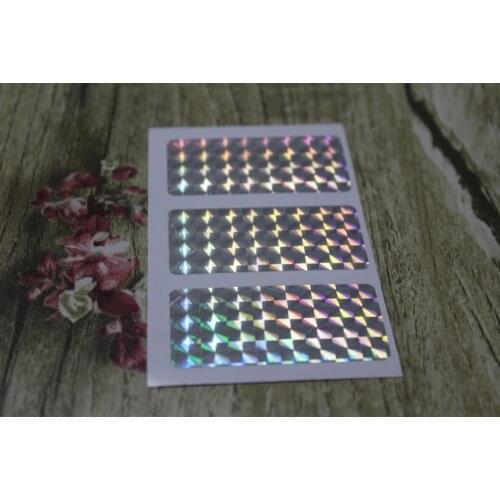 5.1x2.5cm Silver Hologram rectangle labels stickers