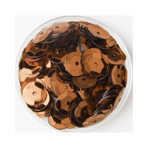 750pcs Large Round Sequins 10mm PVC Sequin Cup Round Sequins Artesanatos Acessorios With Middle Hole Coffee
