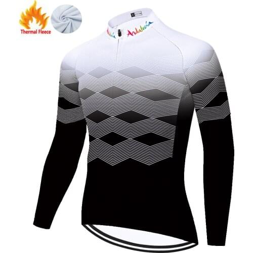 Andalucia Winter Thermal Fleece Maglia Uomo Equipacion Camiseta Hombre Velo Maillot Cyclisme Homme Camisa Ciclismo Masculina