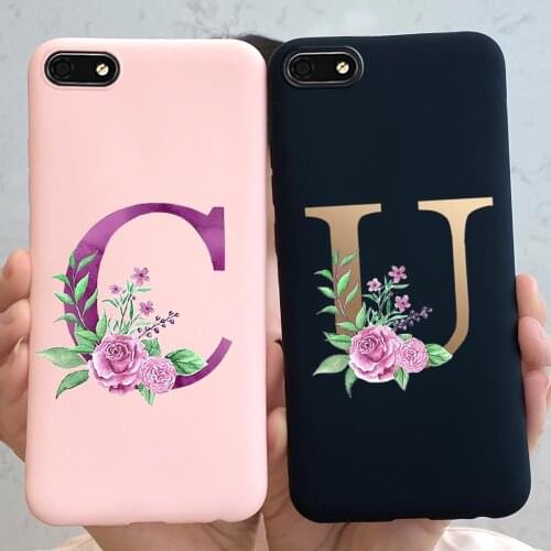 Alphabet Letters Phone Case For Huawei Honor 7A Cases 5.45" Soft Silicone Back Cover For Huawei Honor 7A 7 A DUA-L22 Case Bumper