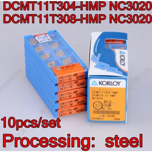DCMT11T304 DCMT11T308 -HMP NC3020 10pcs/set KORLOY NC3020 Carbide insert Processing: steel, Free shipping
