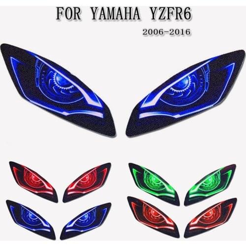 For YAMAHA YZF-R6 YZFR6 YZF R6 2006-2016 2015 2014 2013 Motorcycle 3D Front Fairing Headlight Sticker Guard Head light Stickers