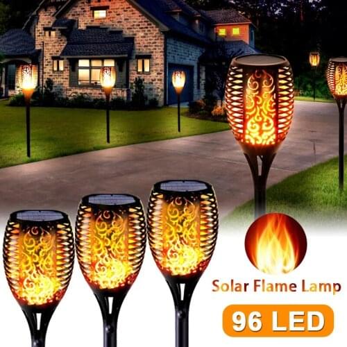 96LED Solar Flame Torch Light Flickering IP65 Waterproof Garden Lawn Lamp Street Lamp For Garden Decoration Landscape Lawn Path