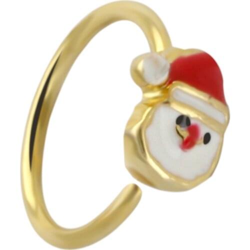 JHJT 1PC 20G Christmas Nose Septum Hoop Rings Real Pierced Ear Helix Clicker Daith Rook Earring Piercings Jewelry