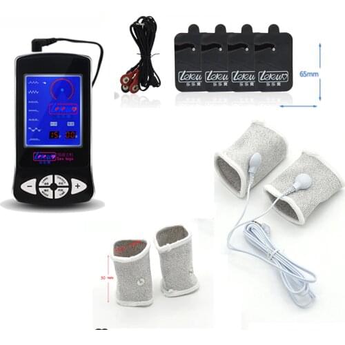 Electro Shock Nipple Pads Breast Body Massage Penis Ring Cock Ring Electric Stimulation Medical Themed Sex Toy For Couple