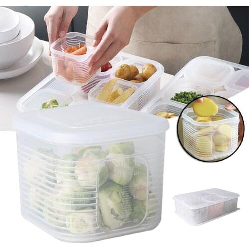 Food Storage Container with Sealed Soft Lid Refrigerator Drawer Stackable Kitchen Pantry Box with Scale for Microwave can CSV
