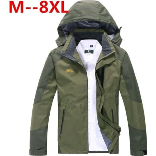 Plus 10XL 8XL 6XL 5XL 4XL Mens Jackets Waterproof Spring Hooded Coats Men Women Outerwear Army Solid Casual Brand Male Clothing