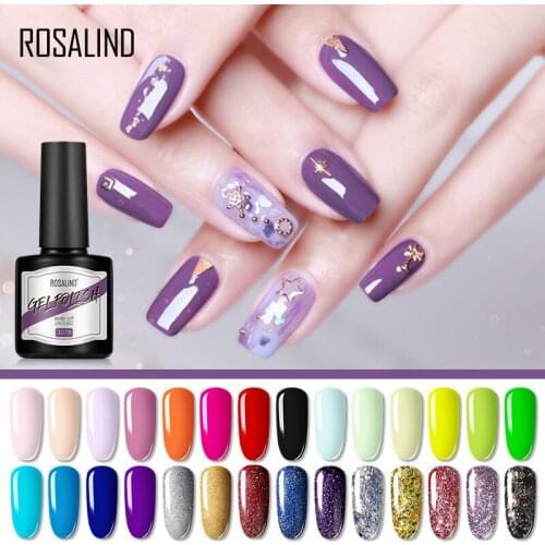 ROSALIND 8ml Barbie Glue Matte Gel Nail Polish Bright For Glitter Painting Nail Art Design Poly UV Top Base Primer For Manicure