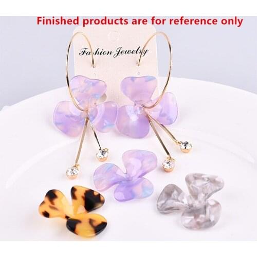 Min order 20pcs/lot color pattern print cartoon flowers shape fashion acrylic beads charms florals diy jewelry earring pendant