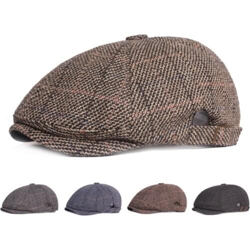Fashion Octagonal Cap Wool Cotton Blend Berets Winter Autumn Korean Berets Stylish Artist Painter Newsboy Hats Black Beret Hats