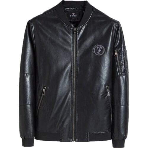 Mens Leather Jackets Men Stand Collar Coats men and women Motorcycle Leather Jacket Casual Slim Brand Clothing plus size 5XL