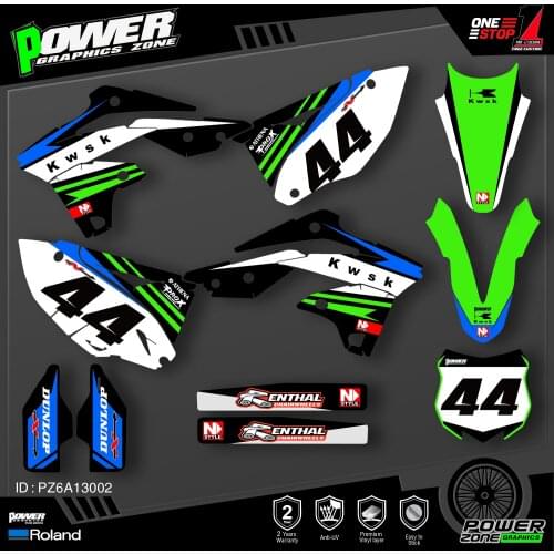 PowerZone Custom Team Graphics Decals Stickers Kit For Kawasaki Decal 2013 2014 2015 2016 KXF250 KX250F 002
