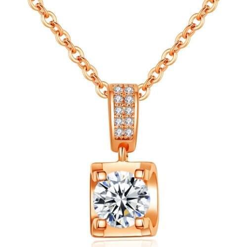 LOYE Pendant Necklace Cubic Zirconia Crystal Link Chain Necklaces for Women Trendy Rhinestone Collar Necklace Jewelry