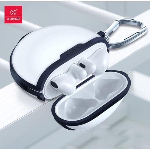 For Huawei FreeBuds 4 Case XunDD Shockproof Transparent Earphone Protective Cover With Anti-lost Hook Shell for FreeBuds Pro