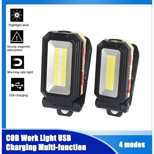 COB work light USB charging with magnet multi-function inspection light portable led flashlight