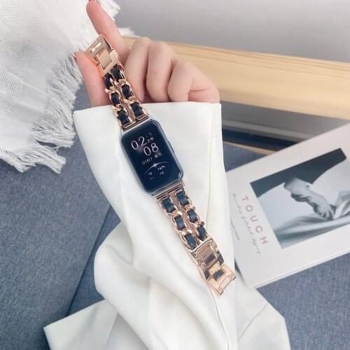 Professional Stainless Steel leather Watchband For Huawei Watch FIT Wristband Accessories for HuaWei Smart Watch fit Correa