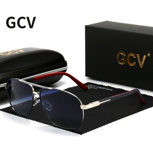 GCV New Classic Vintage Retro Caravan Pilot Sunglasses Metal Frame Men Women Female Polarized Driving Outdoor Fishing Gradient