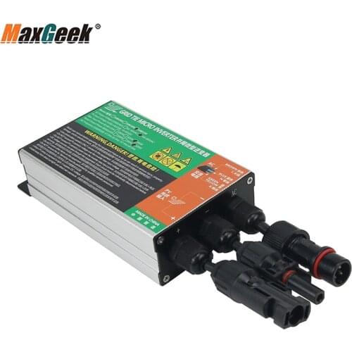 Maxgeek 260W/300W/350W Solar Micro Inverter MPPT Grid Tie Inverter Pure Sine Wave Inverter DC 18V-50V to AC 120V/230V