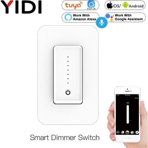 US WiFi Smart Light Dimmer Switch Smart Life/Tuya APP Remote Compatible with Alexa Google Home for Voice Control,No Hub Required