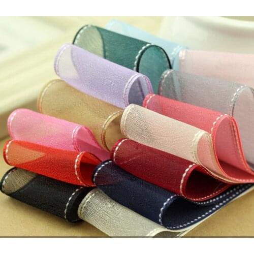 High Quality 38mm Double Face Chiffon ribbon Wholesale gift packing Christmas Satin ribbons 5m/lot