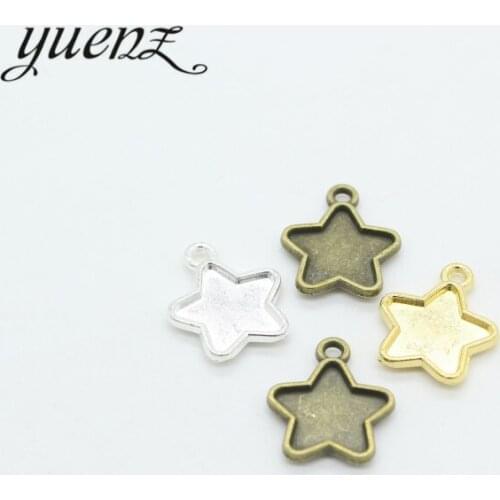 YuenZ 15pcs 3 Color Antique silver color star Charms Pendants for Jewelry Making DIY Handmade Craft L301