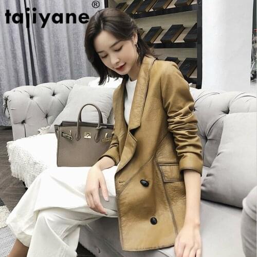 Leather Genuine Real Jacket Natural Sheepskin Coat Winter Womens Leather Jacket Coats and Jackets Women 1816 WPY459