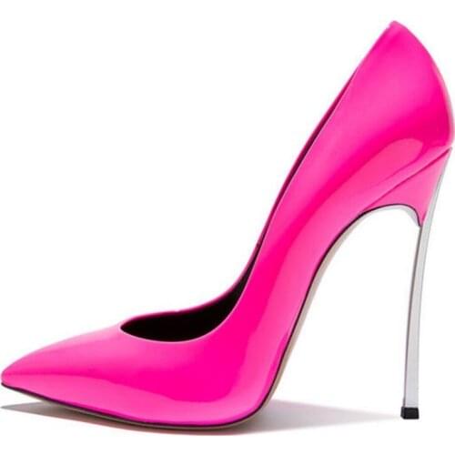 2021 Spring High Heel Pu Material Women Pointed Party Wedding Shoe Plus Size Heels 11cm red Color Pumps 35