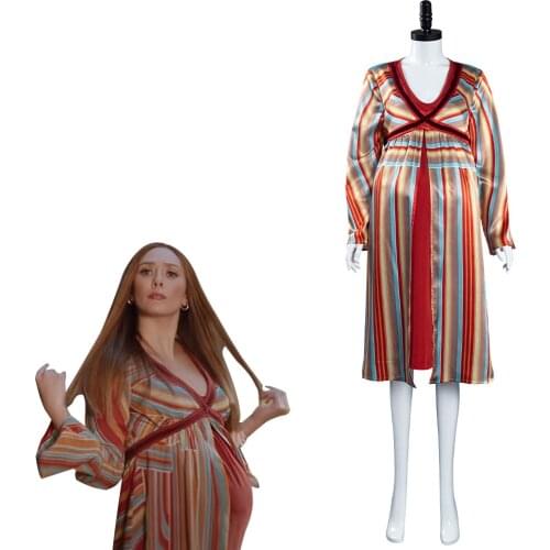 Wandavision Scarlet Witch Pregnancy Dress Cosplay Costume Halloween Carnival Suit