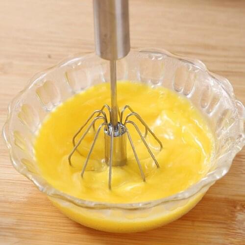 1pcs Stainless Steel Egg Beater Manual Press Eggbeater Fast and Noodles Egg Beater Press Rotating Egg Beater