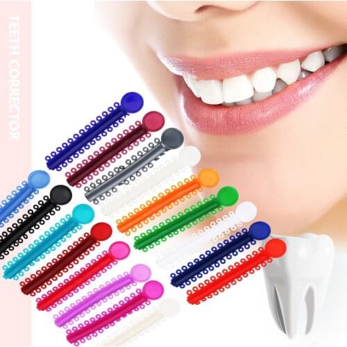 40pcs Multi-color Dental Orthodontic Ligature Rubber Bands Teeth Corrector Elastic Brace Elastic Rubber Dentist Tools Braces