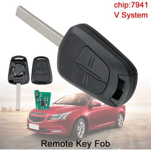 433MHz Keyless Remote Car Key Fob with ID47 PCF7941 Chip Fit for Opel / Vauxhall Astra H 2004-2009 Zafira B 2005-2013 V System