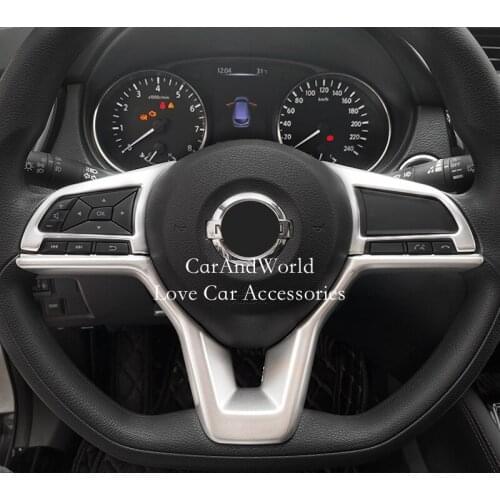 ABS Chrome Interior Steering Wheel Adjust Switch Button Sequin Cover Trim For Nissan X-Trail T32 Rogue 2017-2020 Car Accessories