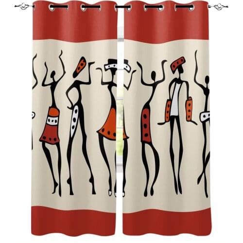 African National Figures Ethnic Blackout Curtain Living Room Window Curtain Childrens Blackout Curtains for The Bedroom