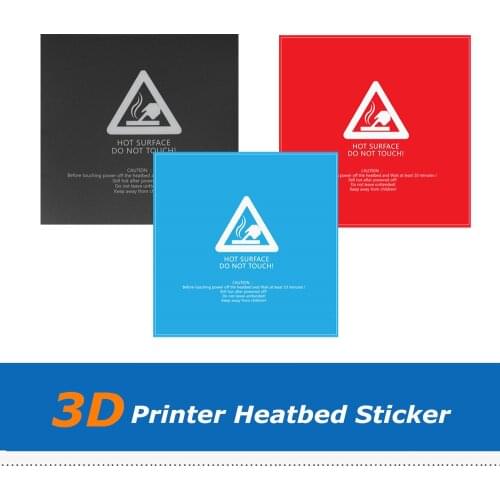 2pcs/lot 220*220mm 3D Printer Accessories Black/Red/Blue/Green Hot Bed Sticker Sheet For Wanhao i3 3D Printer