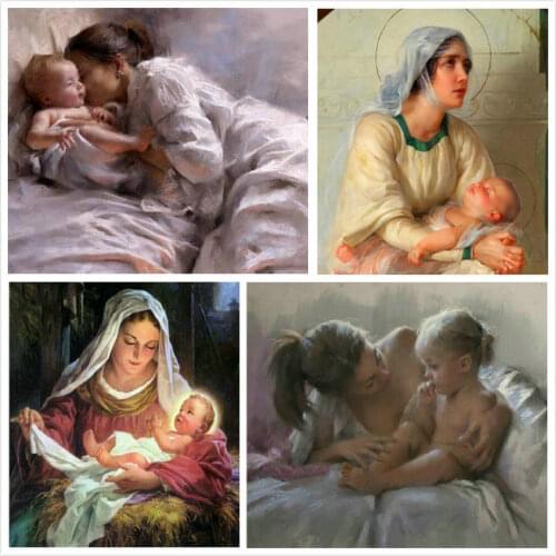 DIY 5D Diamond Embroidery Mom and child Diamond Painting Cross Stitch square Rhinestones full diamonds Mosaic puzzle picture