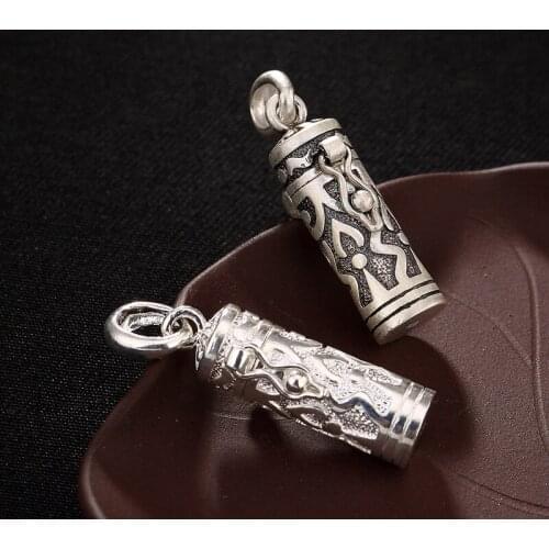 2018 Fashion Silver S990 Silvery Lun Yan Magic Charm Amulet Can Open Kwu Box, Boys And Girls Pendant Wholesale